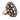 Victorian old cut diamond 14k yellow gold silver ring