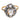 Victorian rose cut diamond 9k yellow gold and silver cluster ring