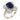 Mid Century 2.55 carat blue sapphire diamond 18k white gold ballerina ring Rings Jack Weir & Sons