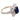 Mid Century 2.55 carat blue sapphire diamond 18k white gold ballerina ring Rings Jack Weir & Sons