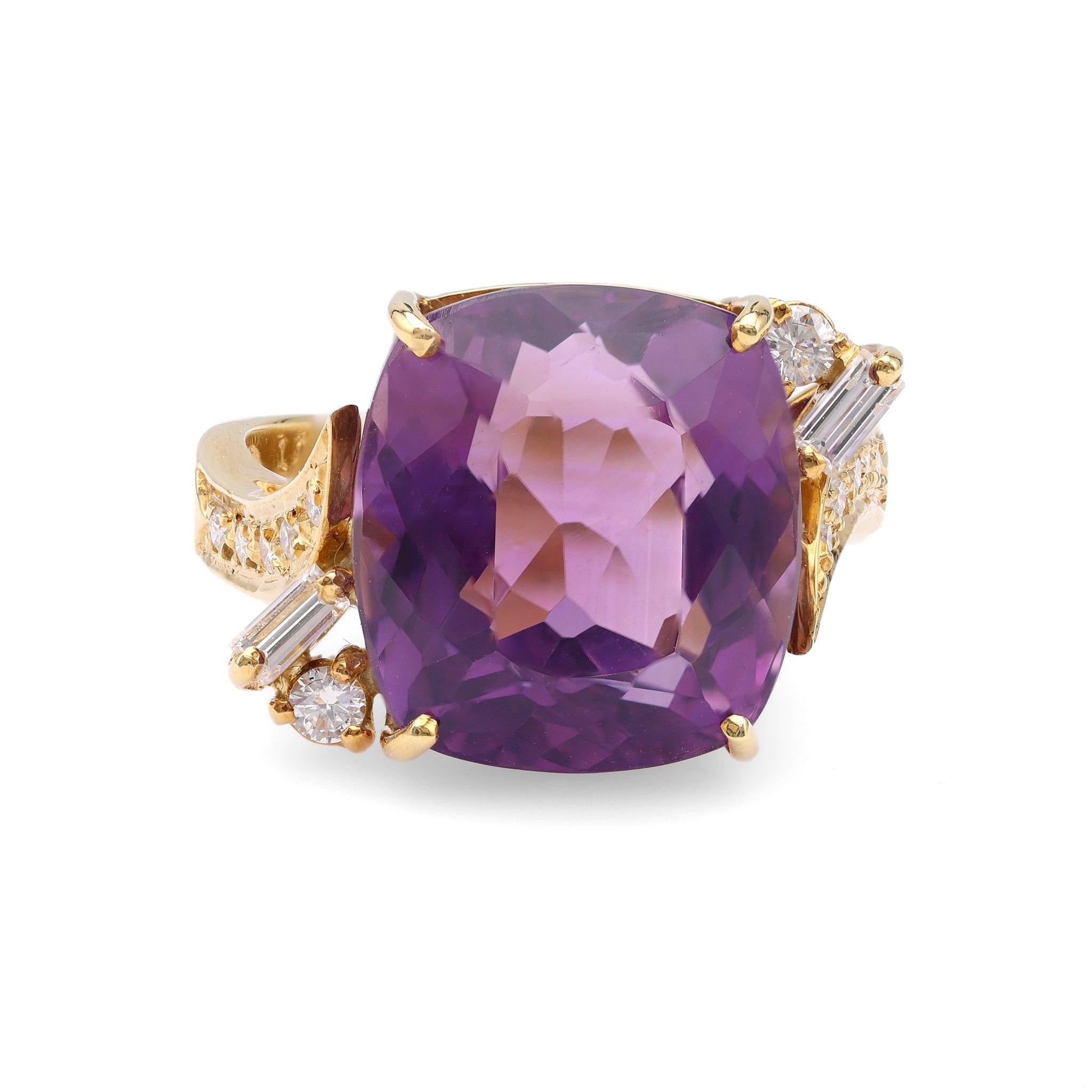 Vintage amethyst gold ring on sale