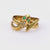 One Vintage Austrian Emerald Diamond 14k Yellow Gold Snake Ring.