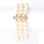 Vintage Pearl Diamond 18k Yellow Gold Three Strand Bracelet Jewelry Jack Weir & Sons   