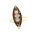 Antique Diamond Sapphire 18 Karat Yellow Gold Platinum Navette Ring
