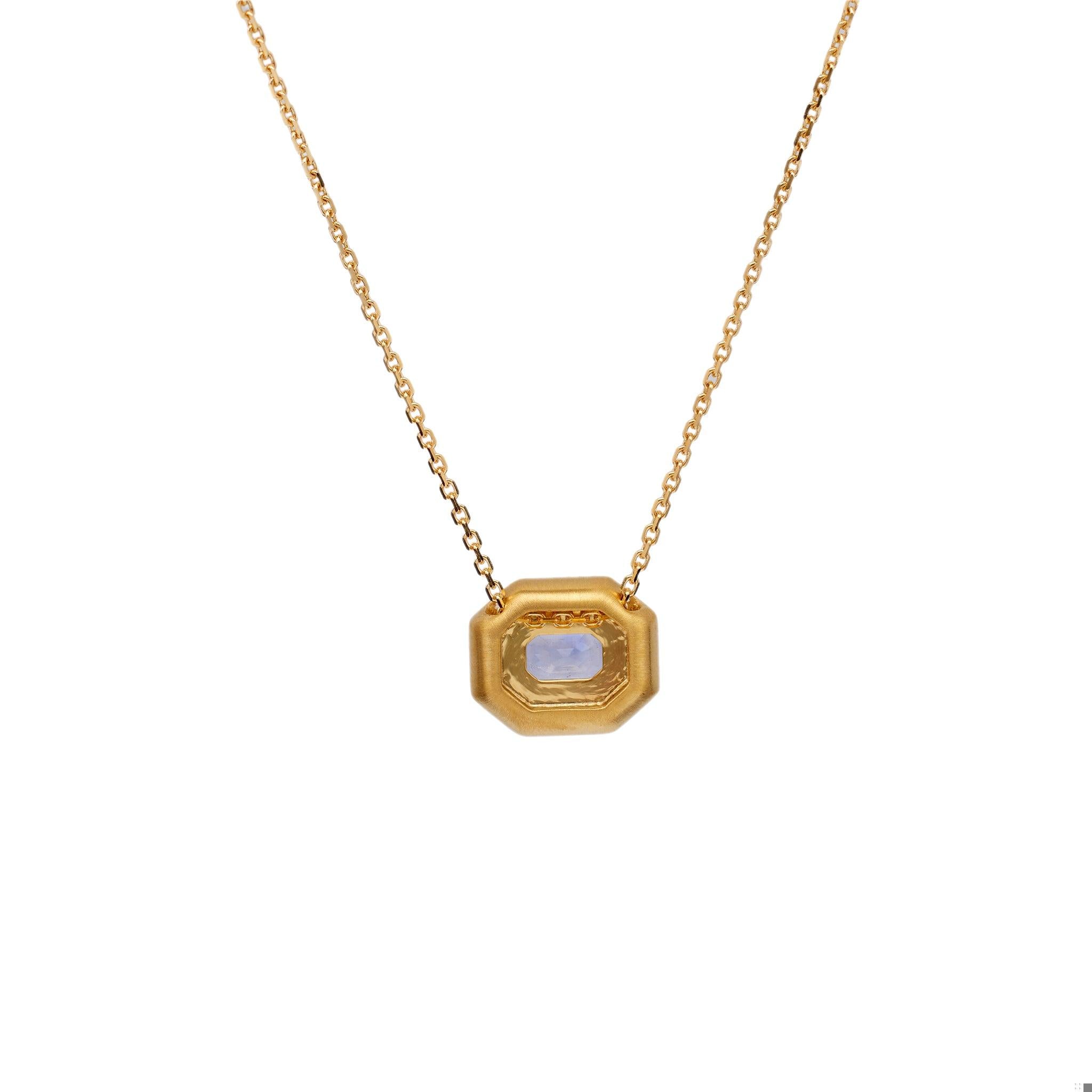 0.99 Carat Sapphire and Diamond 18k Yellow Gold Pendant Necklace  Jack Weir & Sons   