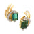 Vintage 14 carat green tourmaline diamond 18k yellow gold earrings Jack Weir & Sons