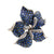 Modern 9 carat sapphire diamond 18k white gold flower brooch Jack Weir & Sons