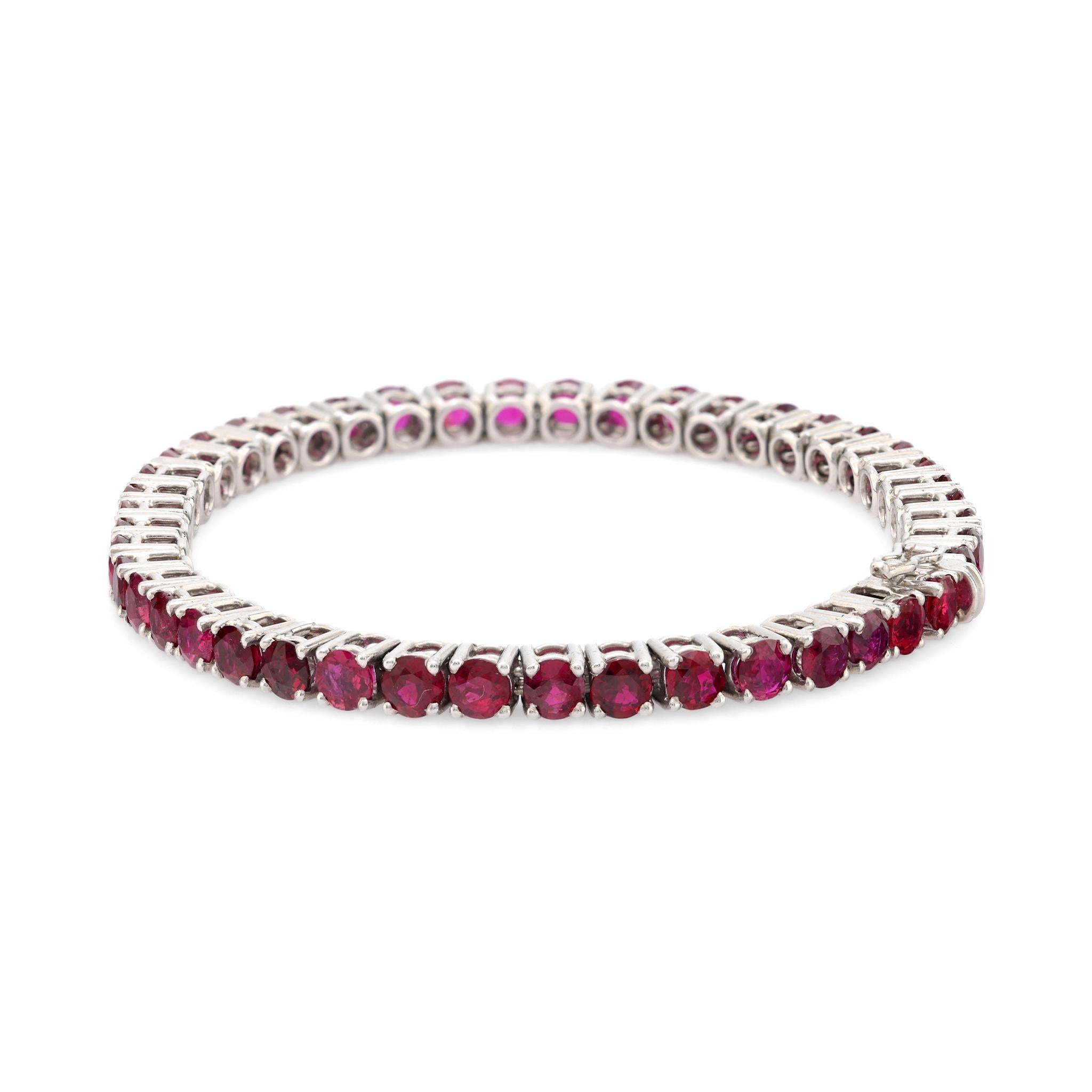 Puig Doria 15 carat total weight ruby 18k white gold tennis bracelet Puig Doria