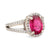 Vintage 2.30 carat pink tourmaline diamond 14k white gold pave ring Jack Weir & Sons