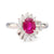 GIA 1.40 carat oval cut Burma ruby diamond platinum cluster ring Jack Weir & Sons