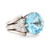 Mid Century 8.60 carat aquamarine diamond platinum ring Jack Weir & Sons