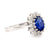 Modern 3 carat oval cut sapphire diamond 14k white gold cluster ring Jack Weir & Sons