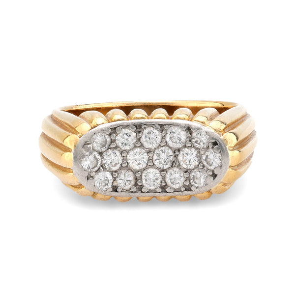 Oscar Heyman diamond 18k yellow gold ring Oscar Heyman