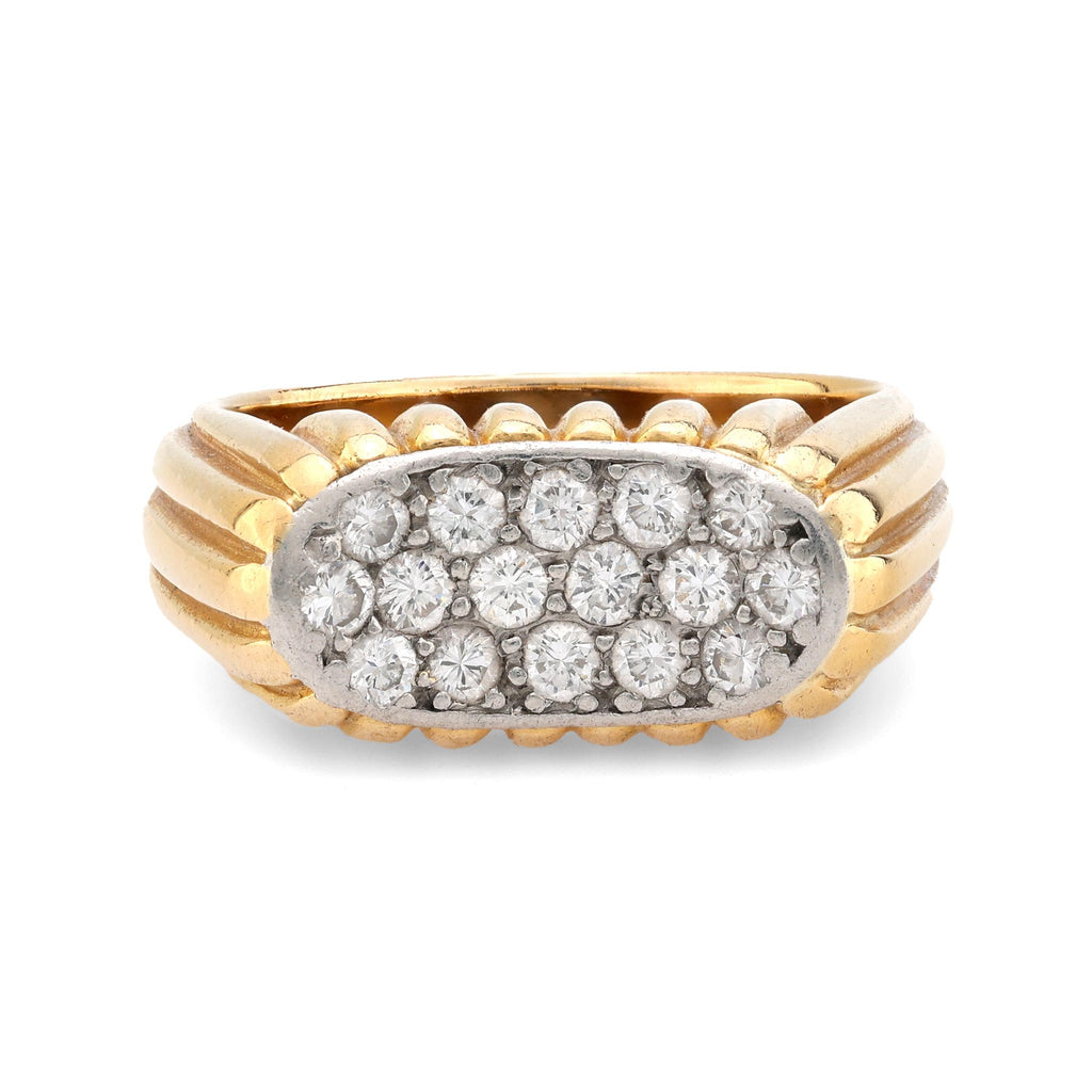 Oscar Heyman diamond 18k yellow gold ring Oscar Heyman