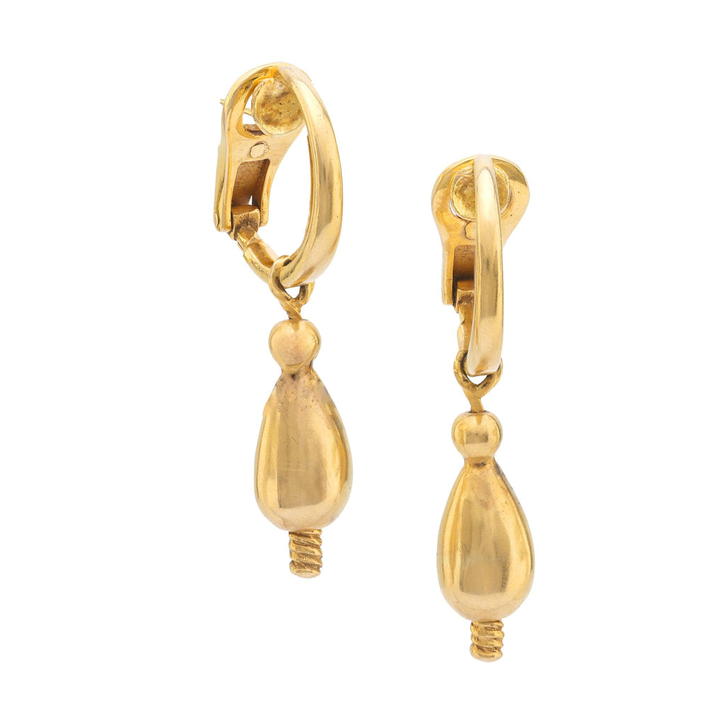 Zolotas vintage 18k yellow gold drop earrings Zolotas