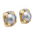 David Webb mabe pearl and diamond 18k yellow gold earrings David Webb