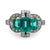Art Deco Inspired Emerald Diamond Platinum Cocktail Ring Jewelry Jack Weir & Sons   