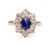 Edwardian GIA 1.41 Carats Kashmir No Heat Sapphire Diamond 18k Gold Cluster Ring Rings Jack Weir & Sons   