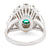 Mid Century French GIA Colombian Emerald and Diamond 18k White Gold Cluster Ring Rings Jack Weir & Sons   