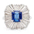 Vintage GIA 1.87 Carat Burma No Heat Sapphire and Diamond 14k White Gold Ballerina Ring Rings Jack Weir & Sons   
