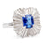 Vintage GIA 1.87 Carat Burma No Heat Sapphire and Diamond 14k White Gold Ballerina Ring