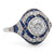 Art Deco Inspired 1.22 Carats Old European Cut Diamond Sapphire Platinum Ring Rings Jack Weir & Sons   