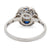 Art Deco Inspired 0.73 Carat Old European Cut Diamond Sapphire Platinum Flower Ring Rings Jack Weir & Sons   
