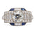 Art Deco Inspired 1.49 Carat Diamond and Sapphire Platinum Ring Rings Jack Weir & Sons   