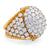 Bague dôme en platine 18 carats avec diamant rond taille brillant du milieu du siècle