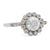 Art Deco Inspired 0.97 Carat Old European Cut Diamond Platinum Cluster Ring