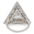Mid Century GIA 2.45 Carats Diamond Platinum Triangle Cocktail Ring