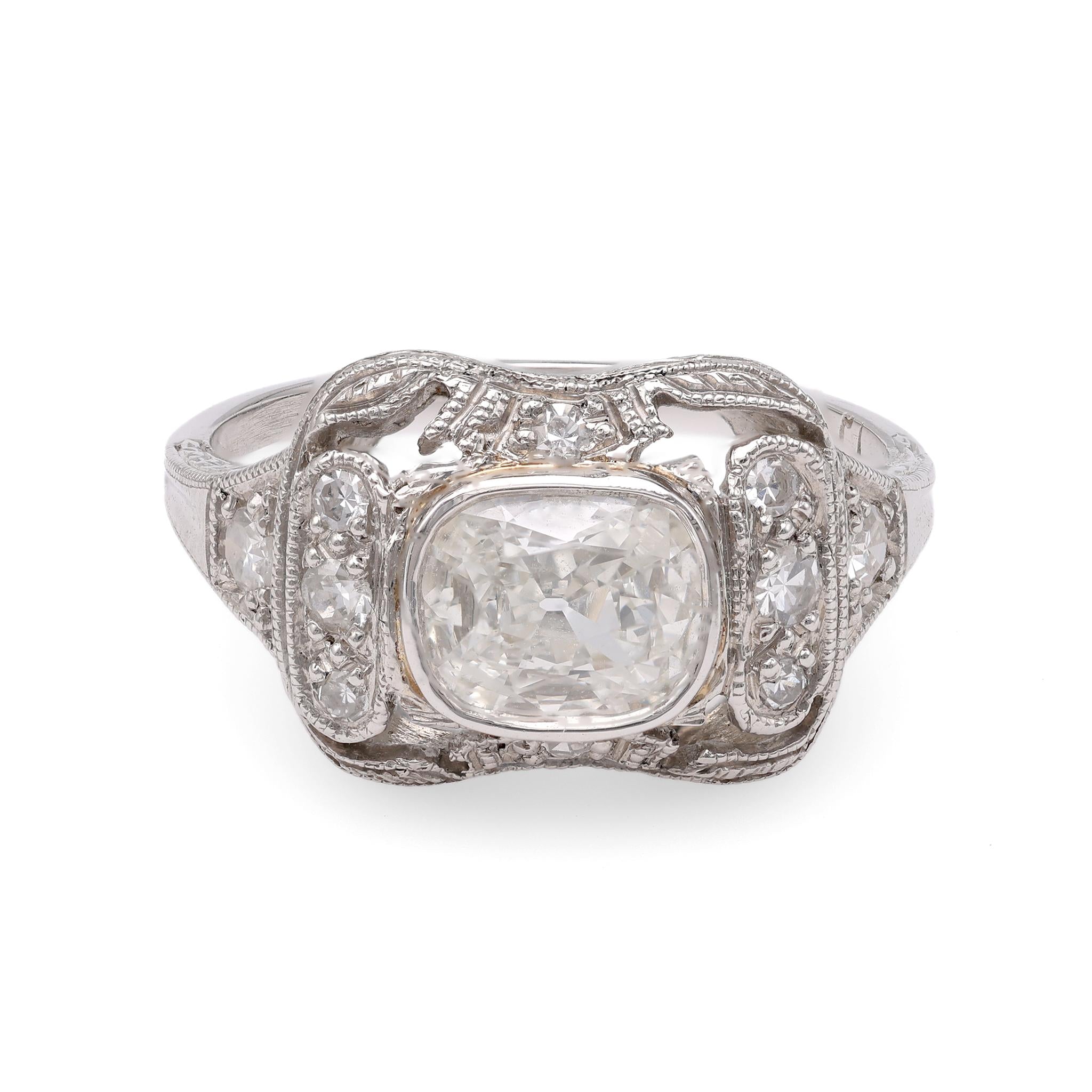 Edwardian Cushion Diamond Ring  Jack Weir & Sons   