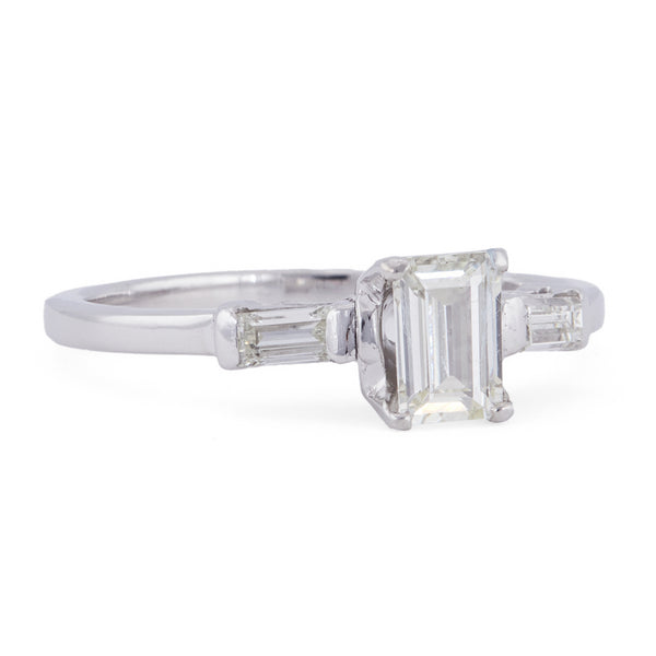 Mid Century 0.47 Carat Emerald Cut Diamond Platinum Ring Rings Jack Weir & Sons   