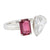 GIA 1.15 Carat Pear Cut Diamond and Ruby Platinum Toi et Moi Ring