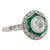 Art Deco Inspired 1.13 Carat Old European Cut Diamond and Emerald Platinum Ring