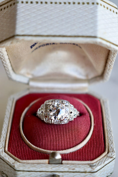 Art Deco GIA 1.23 Carat Old European Cut Diamond Platinum Ring Rings Jack Weir & Sons   