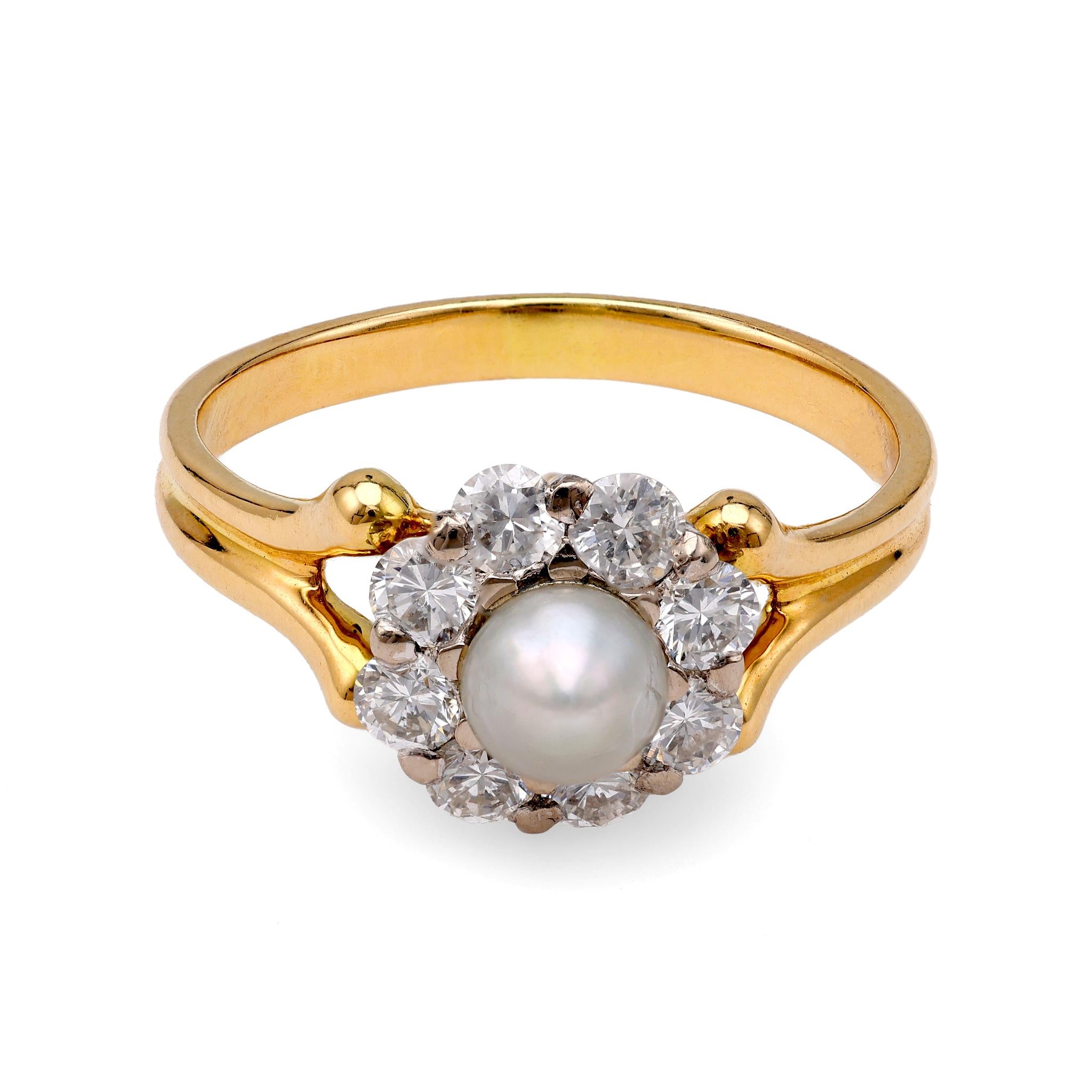 Pearl and Diamond Cluster Ring  Jack Weir & Sons   