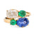 French GIA Sapphire & GIA Diamond Emerald 18K Toi Et Moi Ring  Jack Weir & Sons   