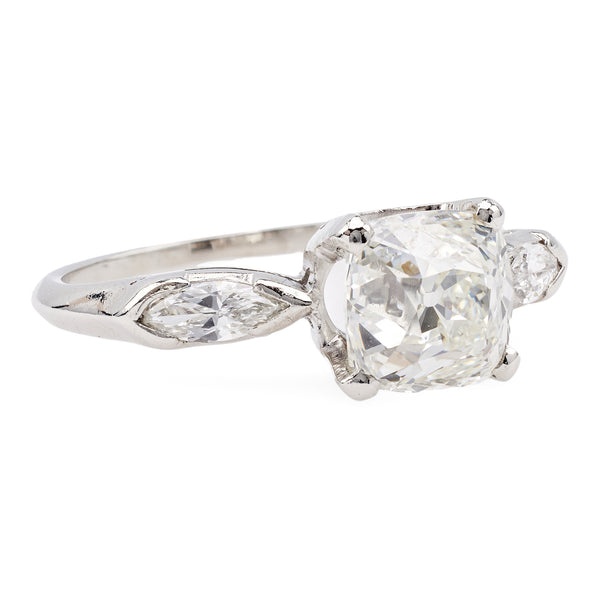 Art Deco GIA 2.00 Carat Old Mine Cut Diamond Platinum Ring Rings Jack Weir & Sons   