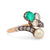 Belle Époque emerald pearl diamond 18k rose gold silver Toi Et Moi ring  Jack Weir & Sons   