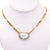 Vintage David Webb Baroque Pearl Diamond 18k Yellow Gold Platinum Link Necklace Necklaces Jack Weir & Sons   