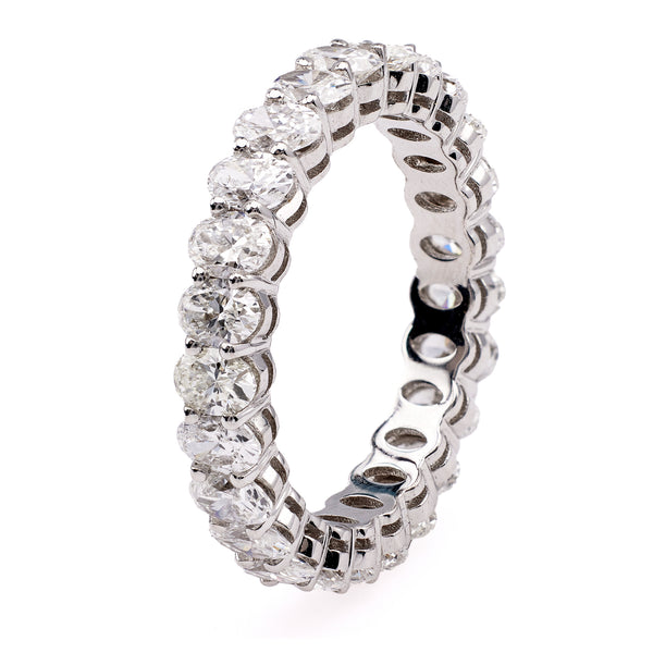 2.25 Carat Total Weight Oval Cut Diamond Platinum Eternity Band Rings Jack Weir & Sons   