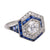 Art Deco Inspired 1.09 Carat Old European Cut Diamond Sapphire Platinum Ring Rings Jack Weir & Sons   