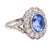 Art Deco Inspired 3.94 Carat Sapphire and Diamond Platinum Cluster Ring Rings Jack Weir & Sons   