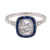 Art Deco Inspired 1.62 Carat Old Mine Cut Diamond Sapphire Platinum Ring Rings Jack Weir & Sons   