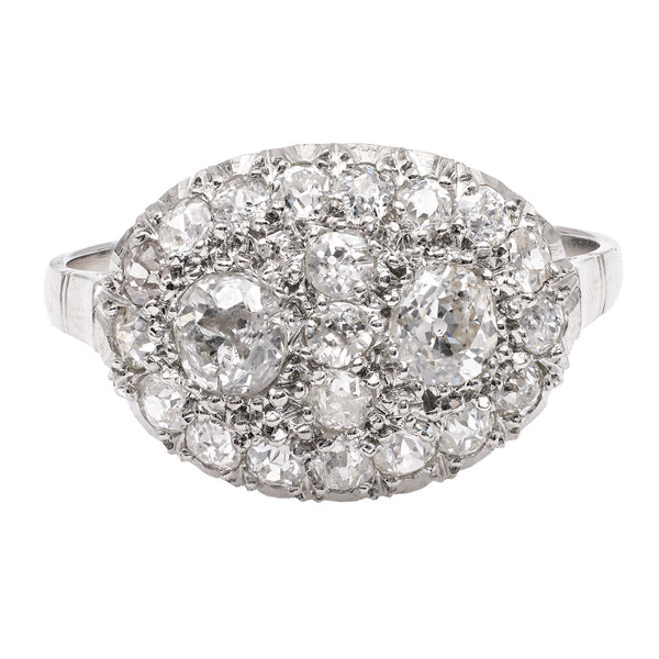 Art Deco Diamond Platinum Oval Ring Rings Jack Weir & Sons   