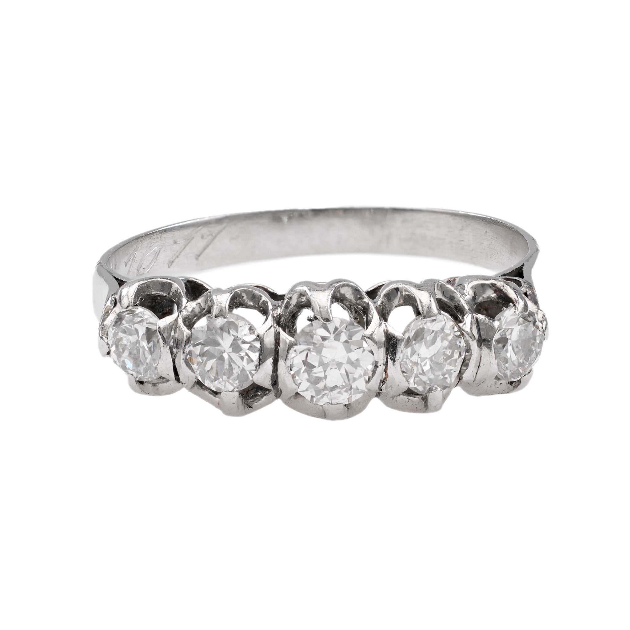 Art Deco Diamond Platinum Five Stone Ring Rings Jack Weir & Sons   