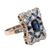 Art Deco Sapphire and Diamond Platinum 18k Rose Gold Dinner Ring Rings Jack Weir & Sons   