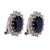 Vintage Austrian GIA Thai Sapphire and Diamond 18k White Gold Cluster Ear Clip Earrings Earrings Jack Weir & Sons   