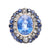 Late Victorian 10.07 Carat Sapphire and Diamond Silver 10k White Gold Cluster Ring Rings Jack Weir & Sons   